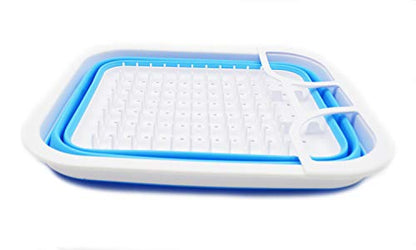 SAMMART Collapsible Dish Drainer - Foldable Drying Rack - Portable Dinnerware Organizer - Space Saving Kitchen Storage Tray