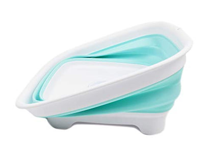 SAMMART 9.3L (2.46Gallon) Collapsible Dishpan with Draining Plug - Foldable Washing Basin - Portable Dish Washing Tub - Space Saving Kitchen Storage Tray