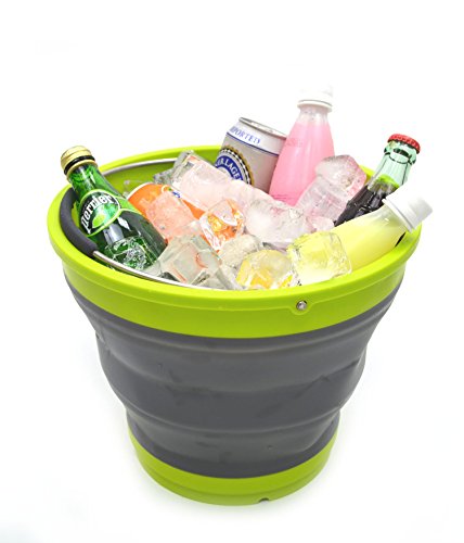 SAMMART 10L/2.6 Gallon Collapsible Plastic Bucket - Foldable Round Tub - Portable Fishing Water Pail - Space Saving Outdoor Waterpot, size 31cm dia