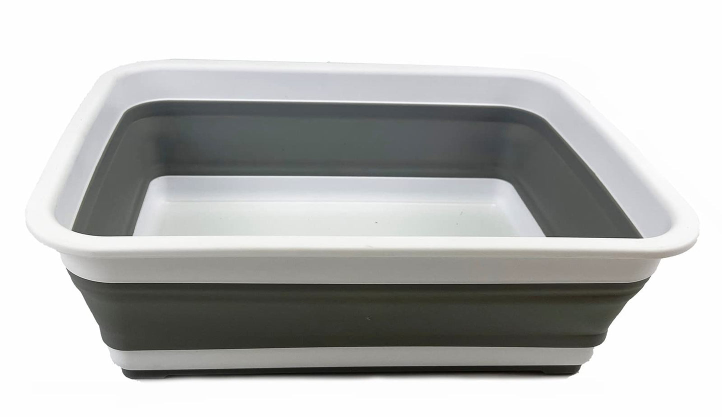 Collpasible Tub (8L Collapsible Rectangular Tub (White/Grey))