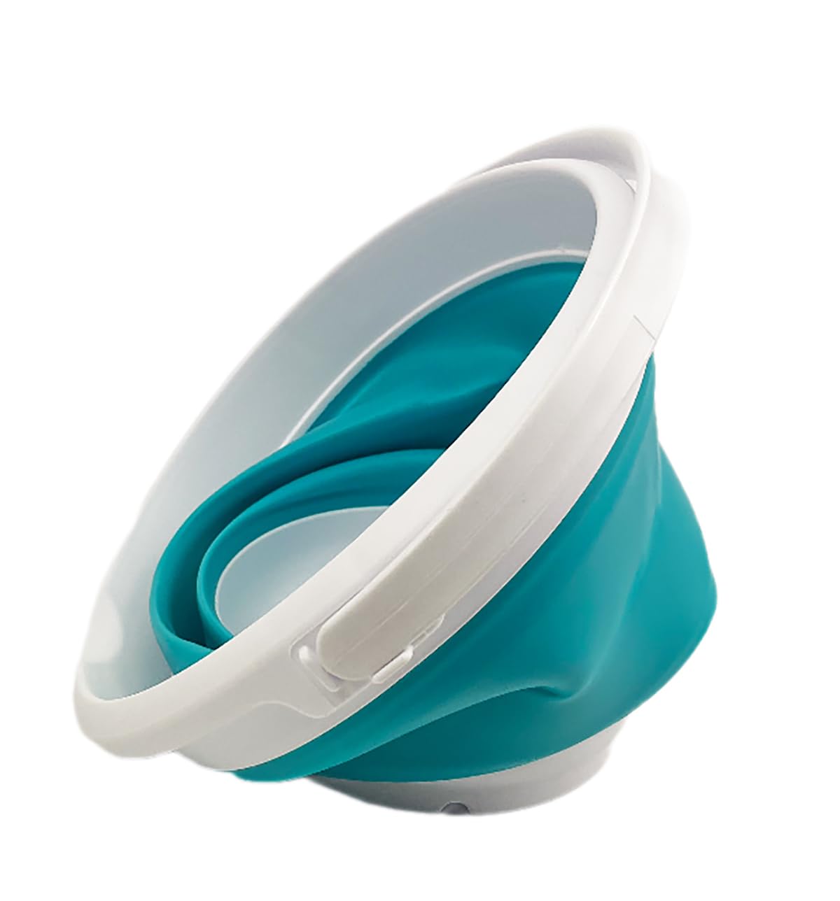 SAMMART Collapsible Plastic Bucket - Foldable Round Tub with Handle - Pop Up Saving (Ceramic Blue+Pale Purple (Set of 2), 5.5L)