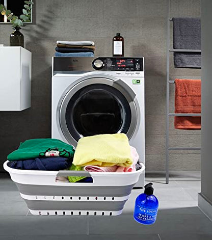 Collpasible Laundry Basket (21L Collapsible Laundry Basket with Holes (White/Grey))