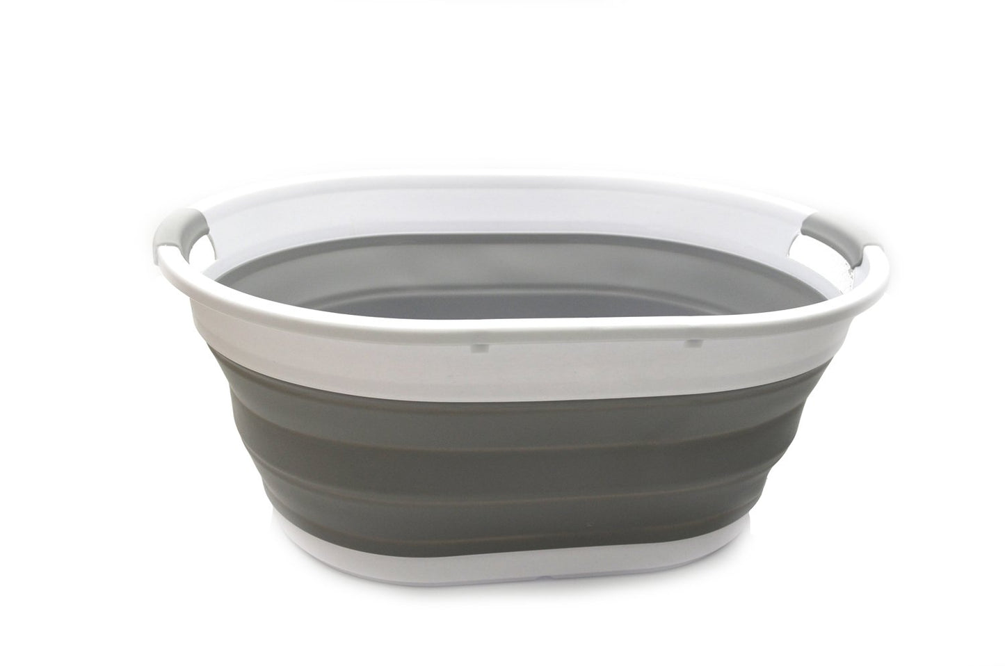 SAMMART 39L(10.3 gallon) Collapsible Plastic Laundry Basket - Oval Tub/Basket - Foldable Storage Container-Portable Washing Tub - Space Saving Laundry Hamper, Water capacity: 30L (7.9 gallon)