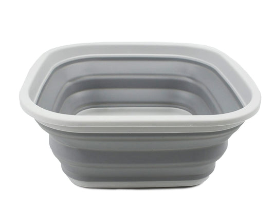 SAMMART Collapsible Tub - Portable/Space Saving Plastic Tub (Grey (5.5L Tub))
