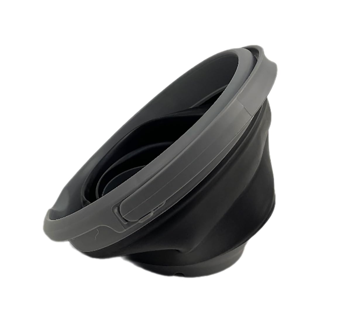 SAMMART Collapsible Plastic Bucket - Foldable Round Tub with Handle - Pop Up Saving (Grey/Black, 5.5L)