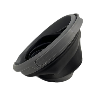 SAMMART Collapsible Plastic Bucket - Foldable Round Tub with Handle - Pop Up Saving (Grey/Black, 5.5L)