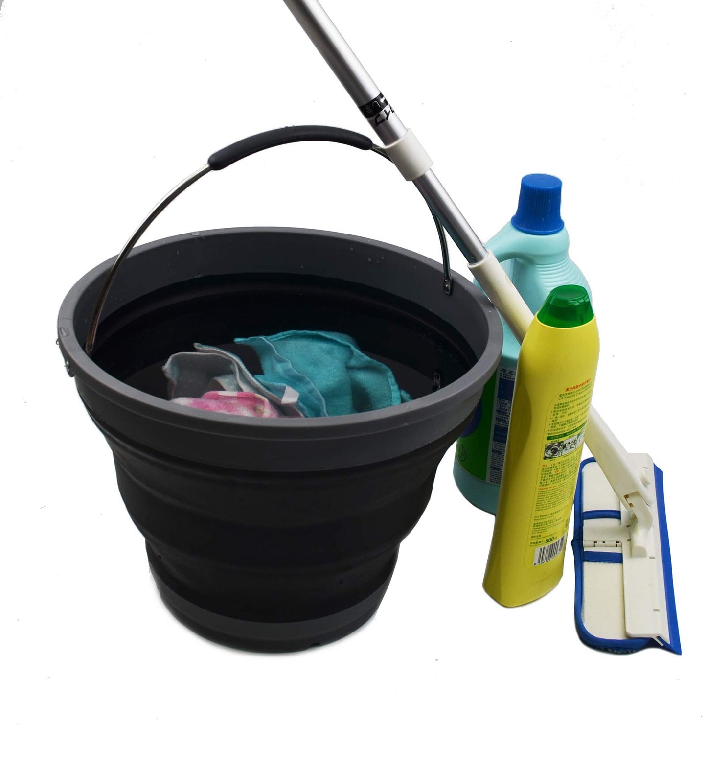 SAMMART 10L/2.6 Gallon Collapsible Plastic Bucket - Foldable Round Tub - Portable Fishing Water Pail - Space Saving Outdoor Waterpot, size 31cm dia