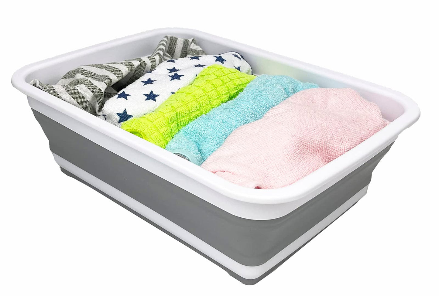 Collpasible Tub (8L Collapsible Rectangular Tub (White/Grey))