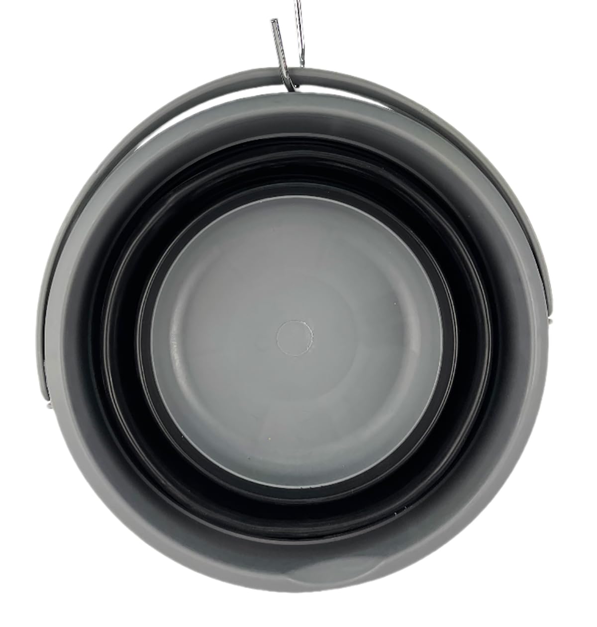 SAMMART Collapsible Plastic Bucket - Foldable Round Tub with Handle - Pop Up Saving (Grey/Black, 5.5L)