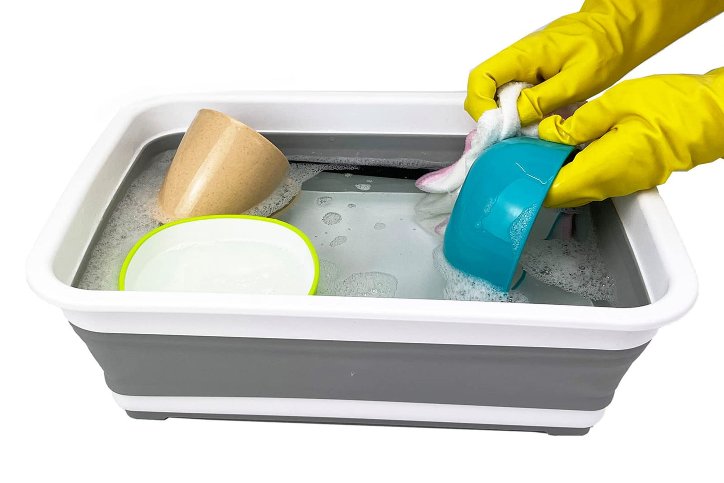 Collpasible Tub (8L Collapsible Rectangular Tub (White/Grey))