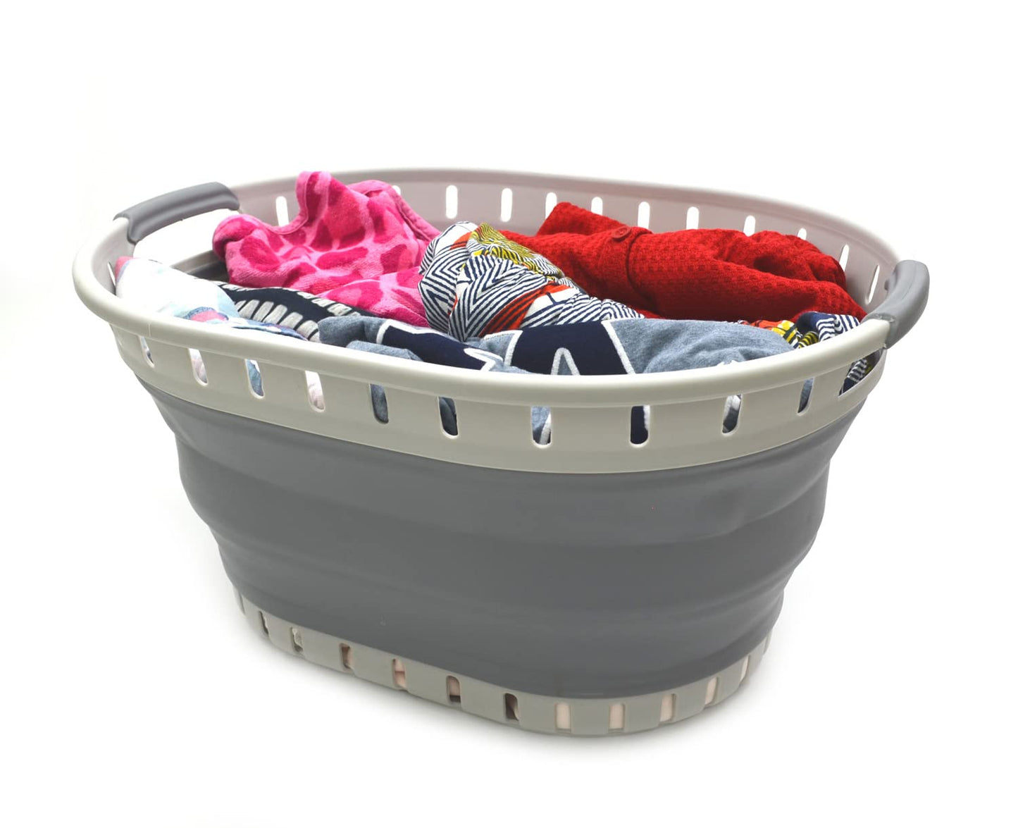Collpasible Laundry Basket (25L Collapsible Laundry Basket with Holes (Dark Grey))