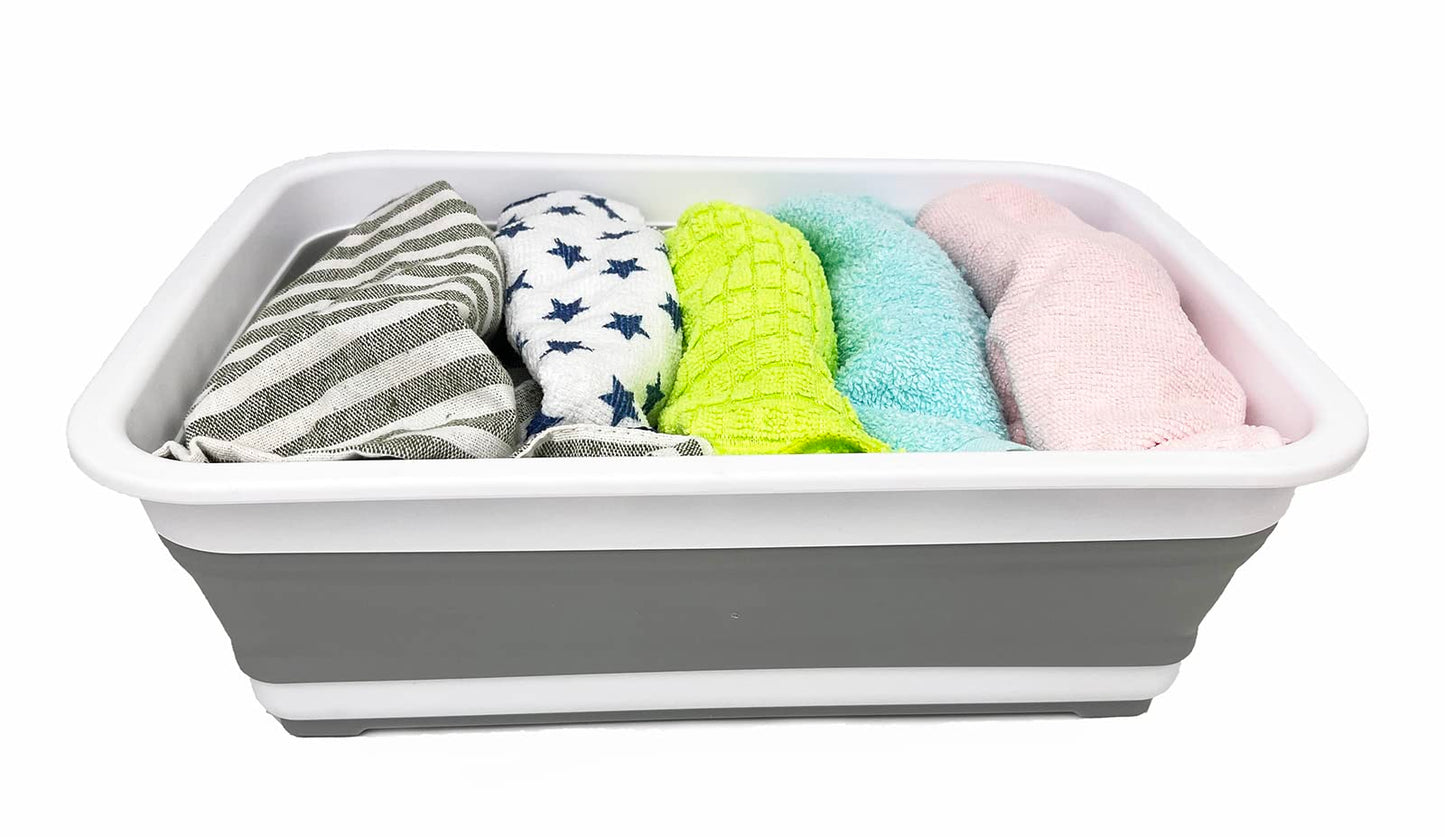 Collpasible Tub (8L Collapsible Rectangular Tub (White/Grey))