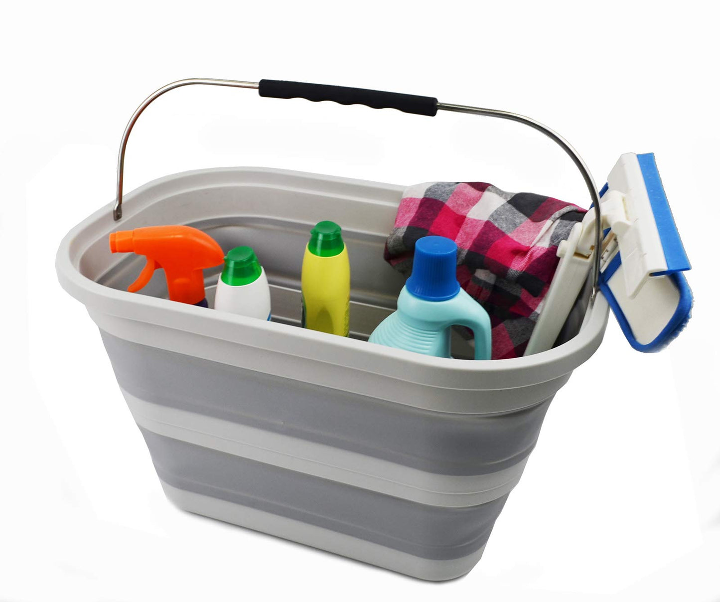 SAMMART Set of 2-20.8L (5.49Gallon) Collapsible Rectangular Handy Basket/Bucket