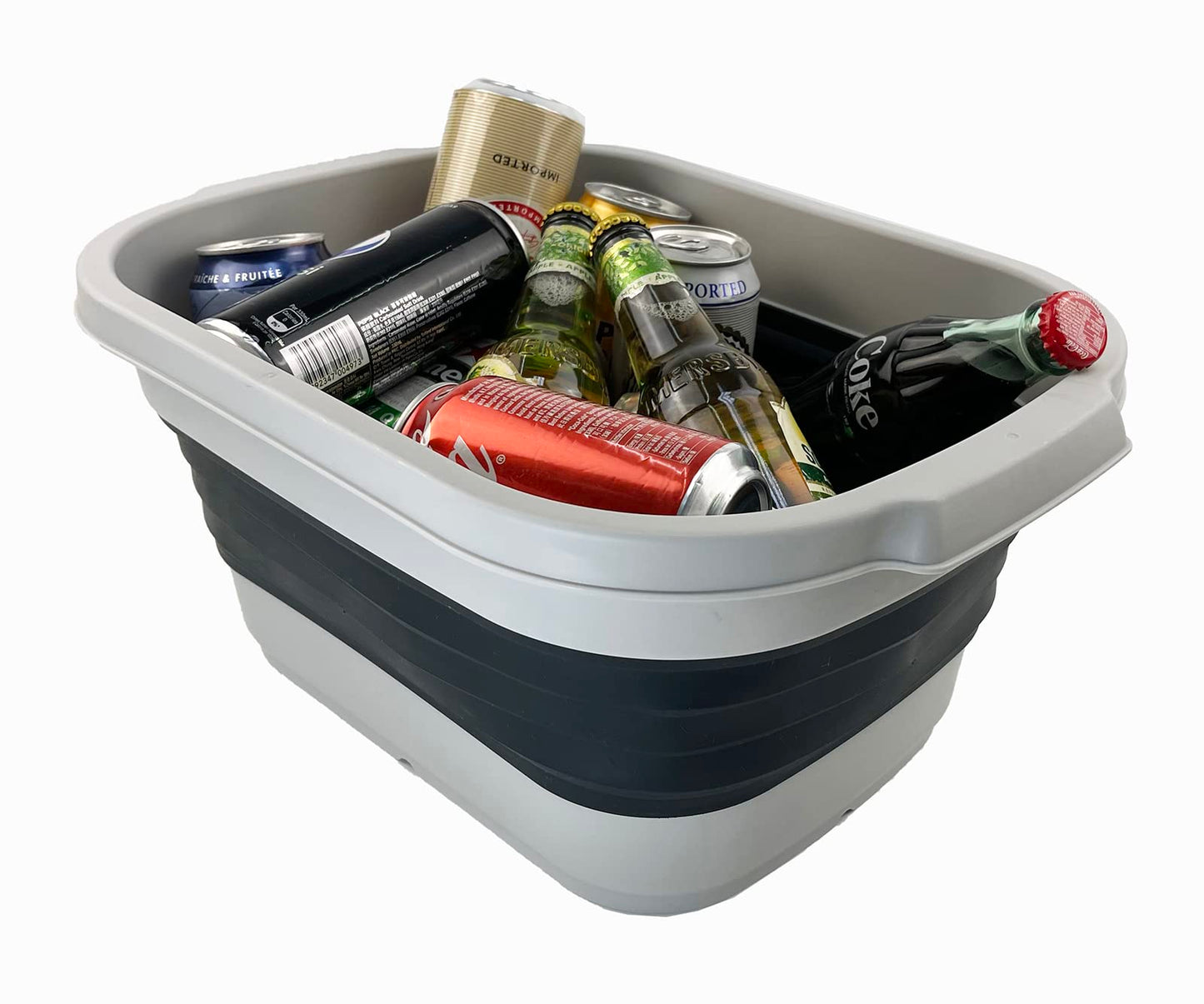Collpasible 13L (3.4 Gallon) Collapsible Rectangular Tub/Washing tub (Grey/Slate Grey)