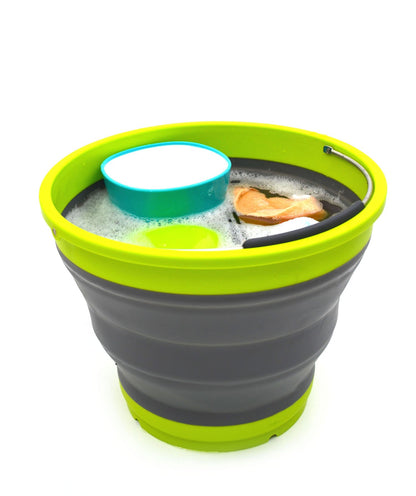 SAMMART 10L/2.6 Gallon Collapsible Plastic Bucket - Foldable Round Tub - Portable Fishing Water Pail - Space Saving Outdoor Waterpot, size 31cm dia