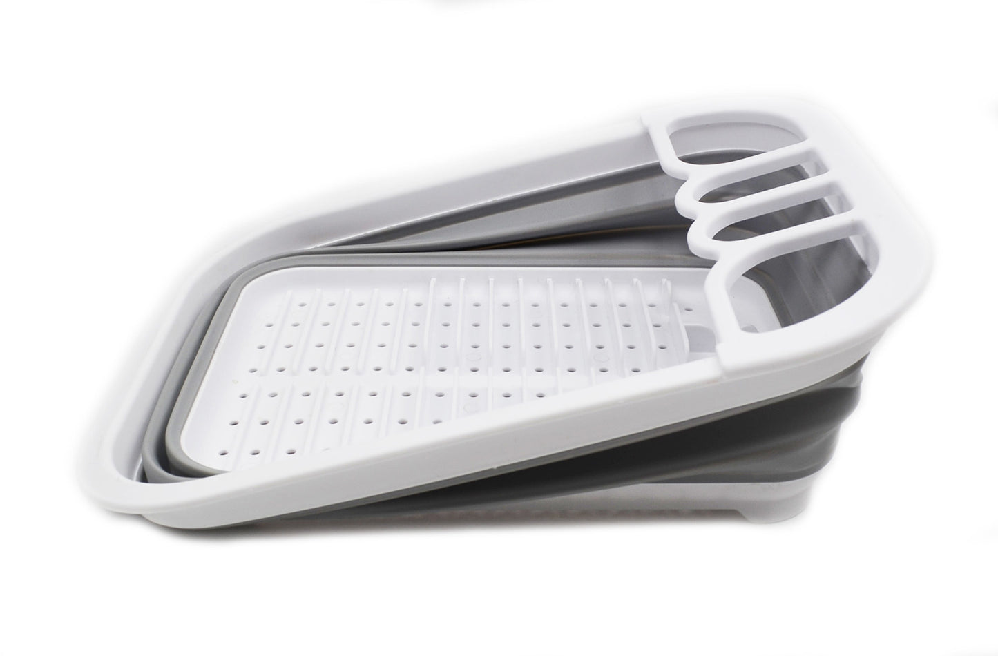 SAMMART Collapsible Dish Drainer with Drainer Board - Foldable Drying Rack Set - Portable Dinnerware Organizer - Space Saving Kitchen Storage Tray