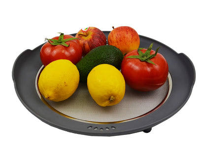 SAMMART Stainless Steel Colander Strainer Plates, Self-draining Fruit/Cold Noodles Dishes