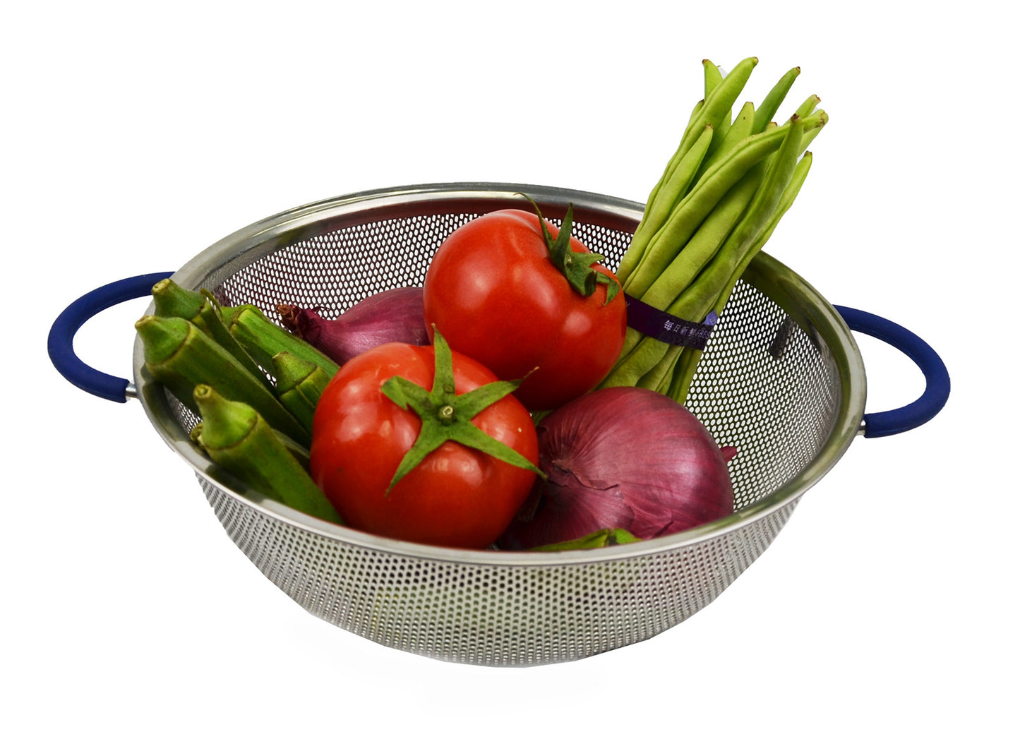 SAMMART Perforated Stainless Steel Sheet Colander with Handle - Strainer for Pasta, Noodle and Fruits