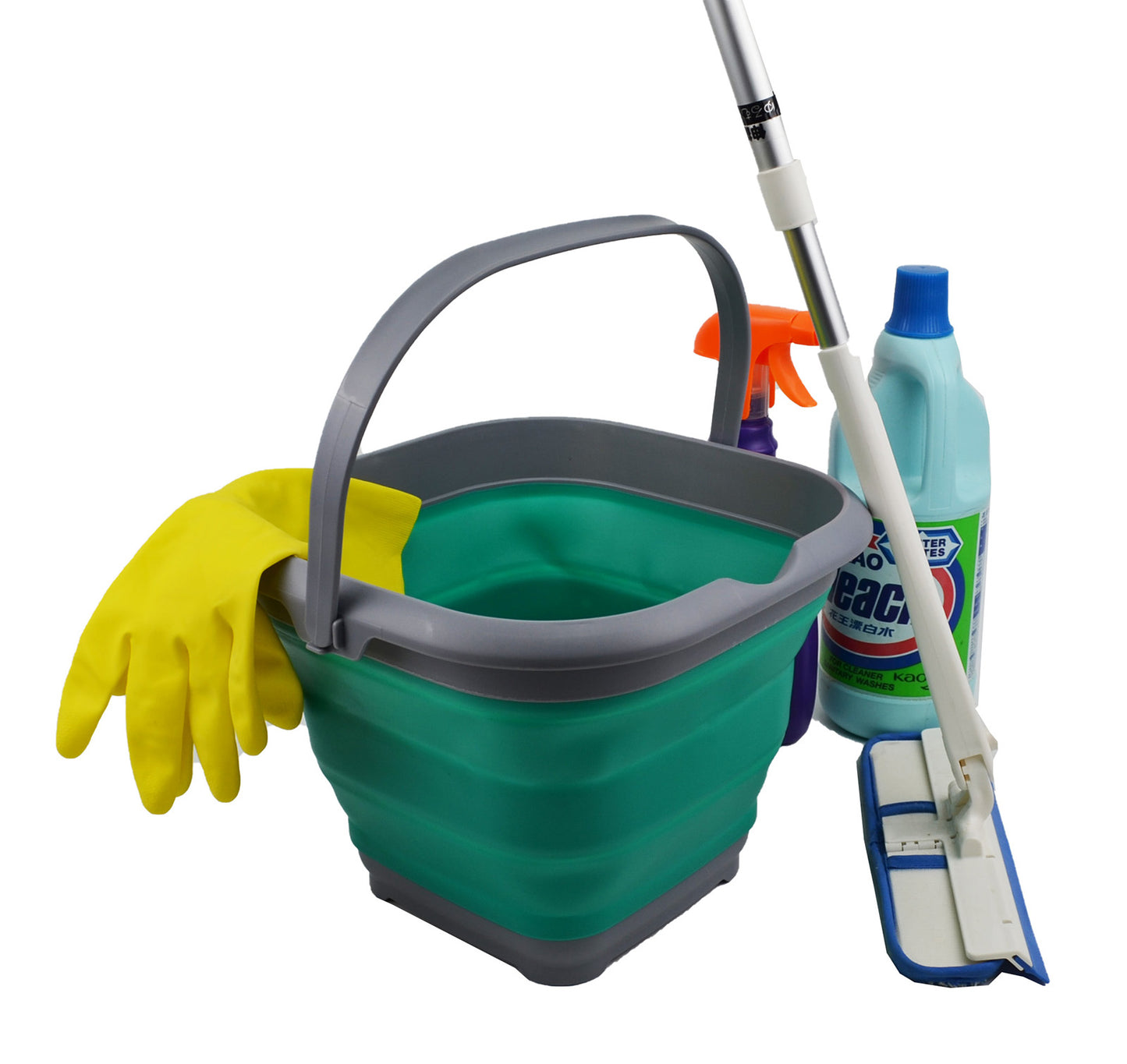 SAMMART 8.5L (2.2 gallon) Set of 2 Collapsible Square Handy Bucket  / Foldable SquareWater Pail / Portable Tub with Handle.  Size 31cm (Square)