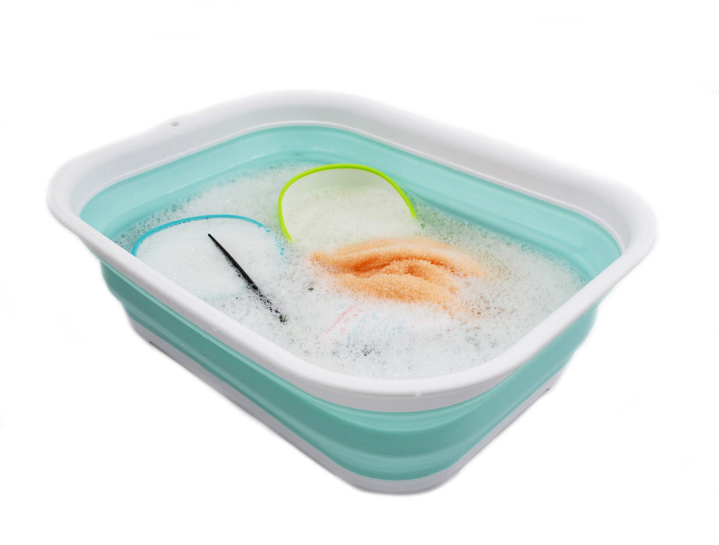 SAMMART 12L (3.17 Gallon) Collapsible Tub - Foldable Dish Tub - Portable Washing Basin - Space Saving Plastic Washtub