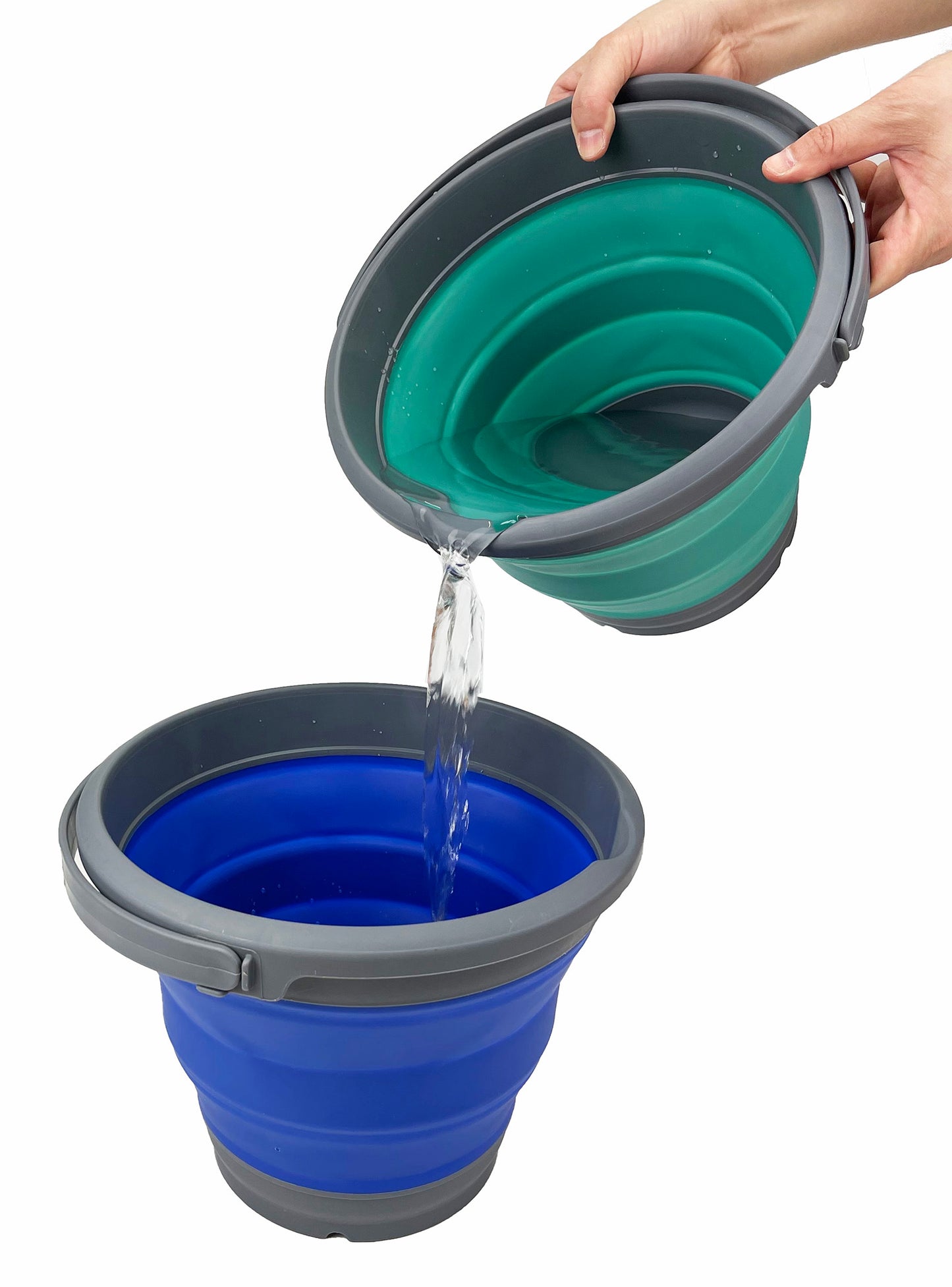 SAMMART 5.5L (1.4 Gallon) Collapsible Plastic Bucket with Lid - Foldable Round Tub with Lid - Portable Fishing Water Pail - Space Saving Outdoor Waterpot.