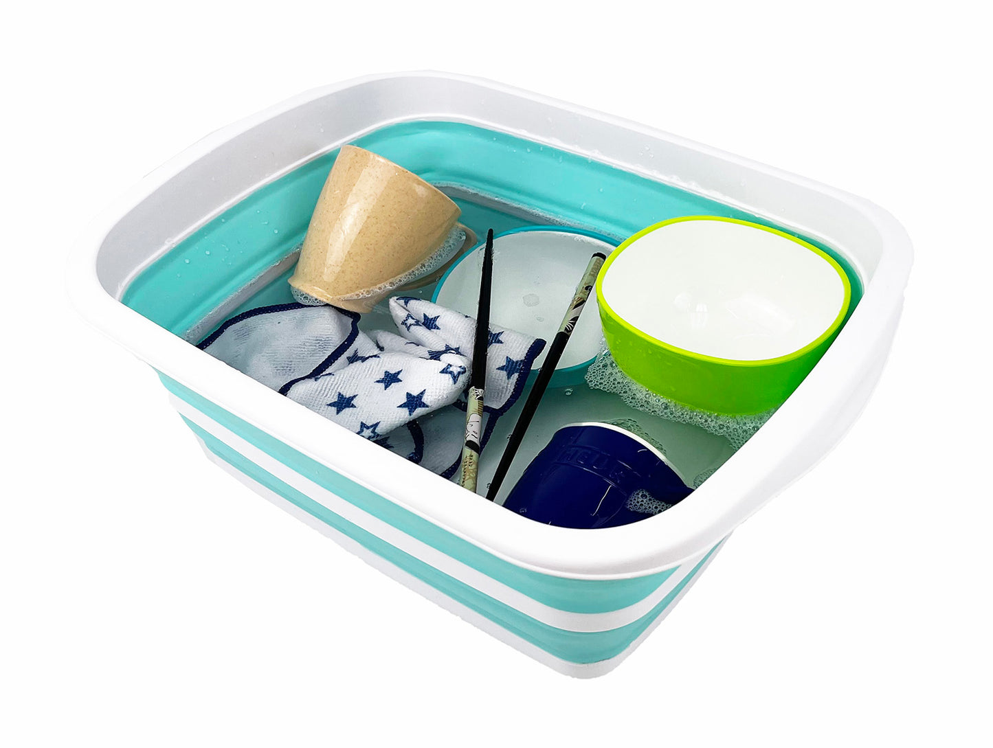 SAMMART 10L (2.6 Gallon) Collapsible Tub-Foldable Dish Tub-Portable Washing Basin-Space Saving Plastic Washtub