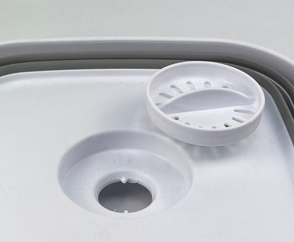 SAMMART 10L (2.6 gallons) Collapsible Plastic Washing Tub with Draining Plug - Foldable Dishpan - Portable Washing Tub/Basin - Pop Up Saving Kitchen Storage
