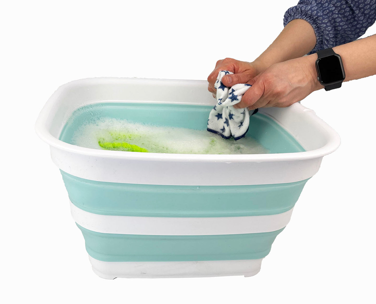SAMMART 15L (3.9 gallons) Collapsible Plastic Washing Tub - Foldable Washtub - Portable Washing Basin - Space Saving Easy Storage