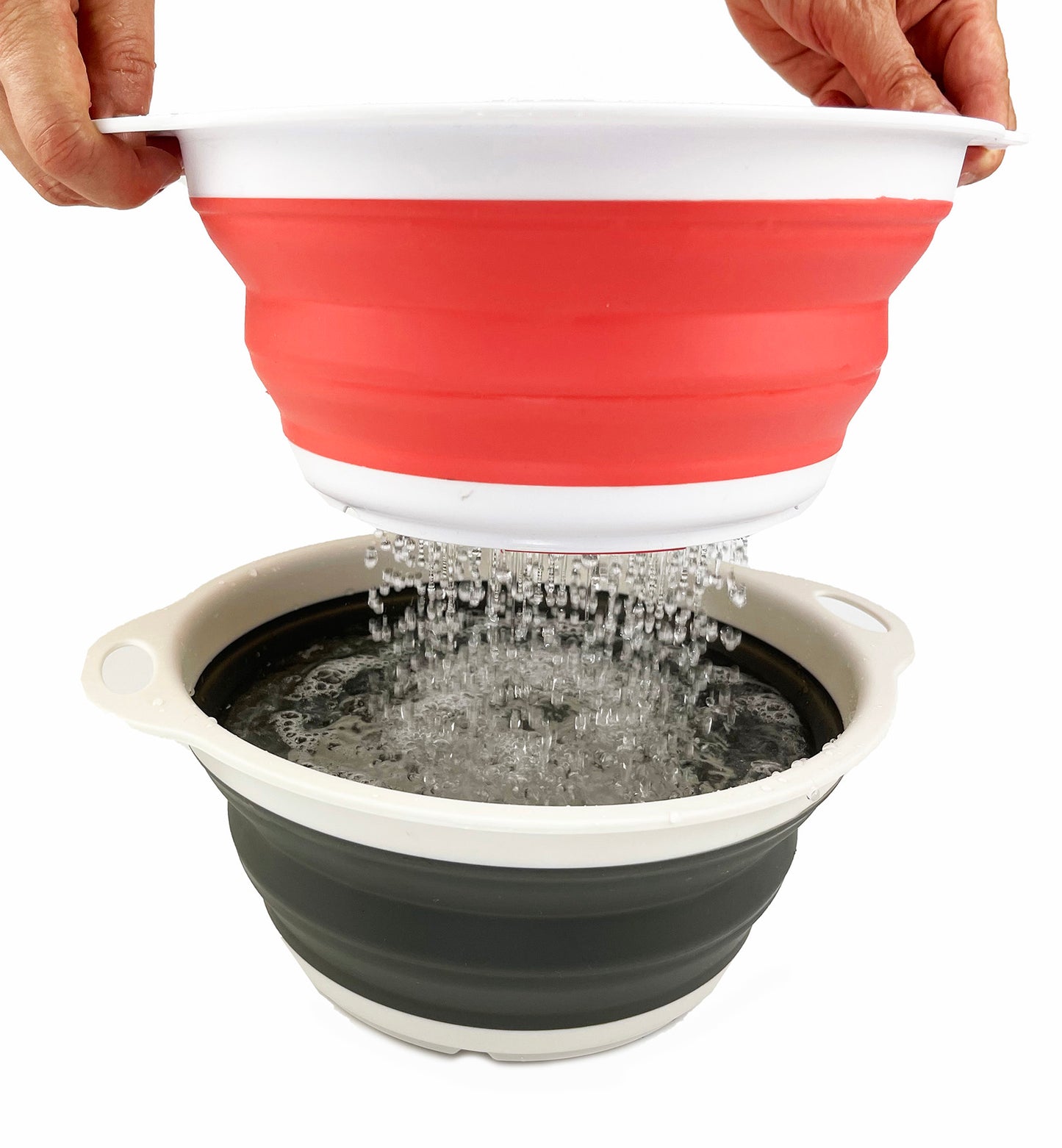SAMMART 2.6L (0.68 Gallon) Collapsible Tub - Foldable Dish Tub - Portable Washing Basin - Space Saving