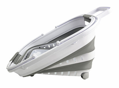 SAMMART 35L (9.24 Gallons) Collapsible Plastic Laundry Basket with Handle and Wheels - Foldable Pop Up Storage Container/Organizer with handle and wheels - Space Saving