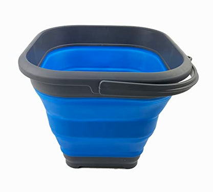 SAMMART 5.5L (1.4 Gallon) Collapsible Square Handy Bucket/Foldable SquareWater Pail/Portable Tub with Handle.