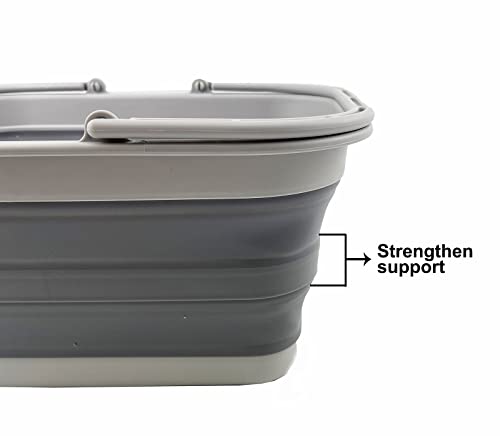 SAMMART SAMMART 12L (3.17Gallon) Collapsible Tub with Handle - Portable Outdoor Picnic Basket/Crater - Foldable Shopping Bag - Space Saving Storage Container