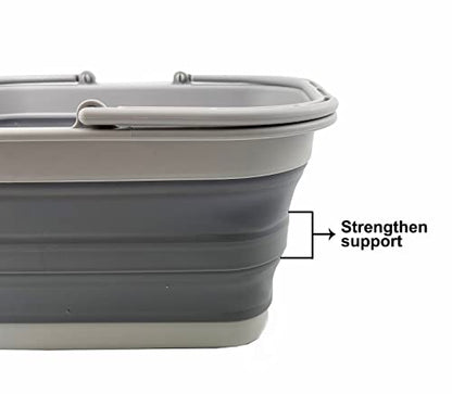 SAMMART SAMMART 12L (3.17Gallon) Collapsible Tub with Handle - Portable Outdoor Picnic Basket/Crater - Foldable Shopping Bag - Space Saving Storage Container