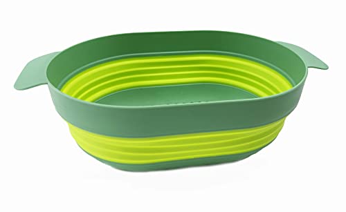 SAMMART 3L (0.8 gallon) Over The Sink Oval Colander - Foldable Colander - Collapsible Kitchen Colander - Space Saving