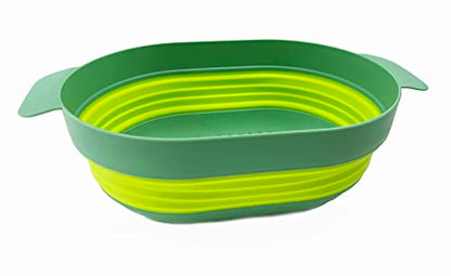 SAMMART 3L (0.8 gallon) Over The Sink Oval Colander - Foldable Colander - Collapsible Kitchen Colander - Space Saving