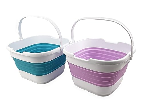 SAMMART 9.5L (2.5 Gallon) Collapsible Rectangular Handy Basket/Bucket