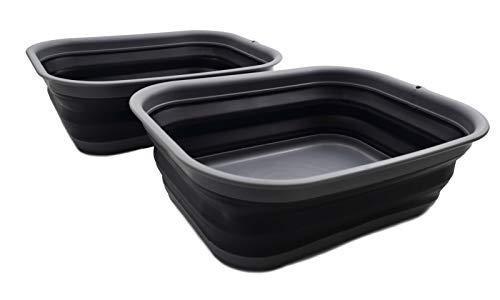 SAMMART 12L (3.17 Gallon) Collapsible Tub - Foldable Dish Tub - Portable Washing Basin - Space Saving Plastic Washtub