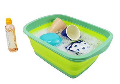 SAMMART 10L (2.6 gallons) Collapsible Plastic Washing Tub-Foldable Tub-Portable Washing Basin/Washtub-Space Saving Outdoor Pop up