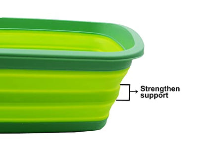 SAMMART 10L (2.6 gallons) Collapsible Plastic Washing Tub-Foldable Tub-Portable Washing Basin/Washtub-Space Saving Outdoor Pop up