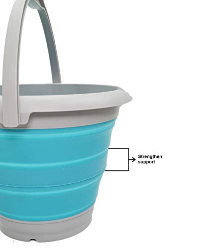SAMMART 5L (1.32Gallon) Collapsible Fishing Bucke - Foldable Round Tub - Portable Plastic Water Pail - Space Saving Outdoor Waterpot