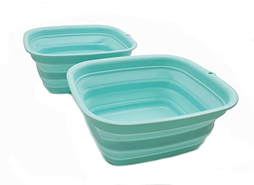 SAMMART 7.7L (2 gallons) Collapsible Plastic Washing Tub - Foldable Tub - Portable Washing Basin/Washtun - Space Saving Easy Storage