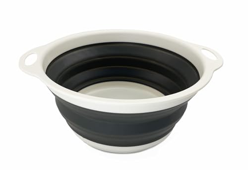 SAMMART 2.6L (0.68 Gallon) Collapsible Tub - Foldable Dish Tub - Portable Washing Basin - Space Saving Plastic Washtub