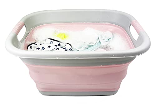 SAMMART 25L (6.6 Gallon) Collapsible Laundry Basket/Tub - Foldable Storage Container/Organizer - Portable Washing Bin - Space Saving Hamper, Water Capacity: 19L (5 Gallon)