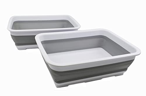 SAMMART 7L (1.85 Gallon) Collapsible Tub - Foldable Dish Tub - Portable Washing Basin - Space Saving Plastic Washtub