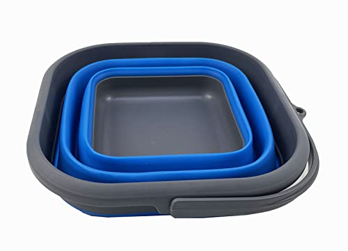 SAMMART 5.5L (1.4 Gallon) Collapsible Square Handy Bucket/Foldable SquareWater Pail/Portable Tub with Handle.
