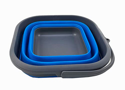 SAMMART 5.5L (1.4 Gallon) Collapsible Square Handy Bucket/Foldable SquareWater Pail/Portable Tub with Handle.