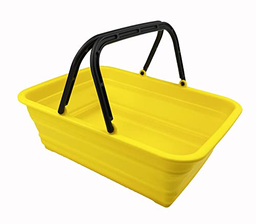 SAMMART 8L (2.1 Gallon) Collapsible Basket with Handle - Portable Outdoor Picnic Basket/Crater - Foldable Shopping Bag