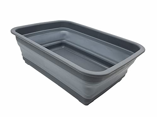 SAMMART 7L (1.85 Gallon) Collapsible Tub - Foldable Dish Tub - Portable Washing Basin - Space Saving Plastic Washtub