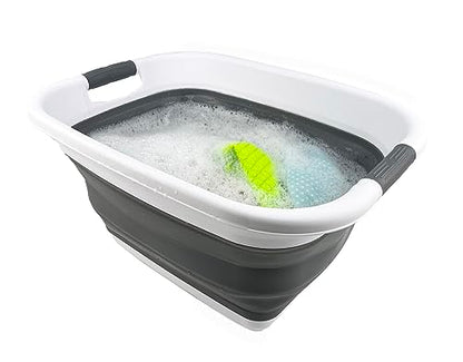 SAMMART 25L (6.6 gallons) Collapsible Plastic Laundry Basket/Washing Tub - Portable Storage Container/Organizer - Portable Laundry Hamper - Pop Up Saving