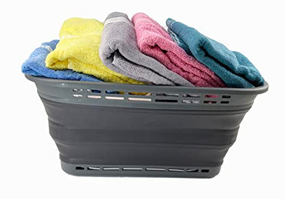 SAMMART 42L (11 gallons) Collapsible Plastic Laundry Hamper/Basket - Foldable Storage Container/Organizer - Portable Laundry Basket - Easy Storage Space Saving